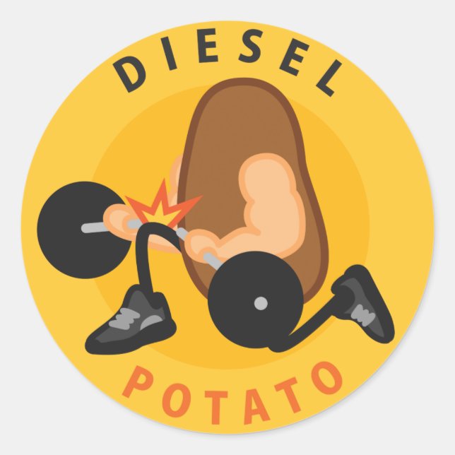 Adesivo Redondo Vinheta de batata diesel (Frente)