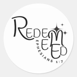 Adesivo Redondo Vinheta de Bíblia do Vinheta de Texto Cristão Repe