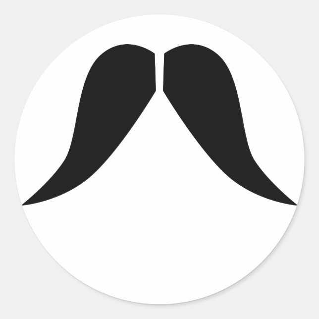Adesivo Redondo Vinheta de bigode (Frente)