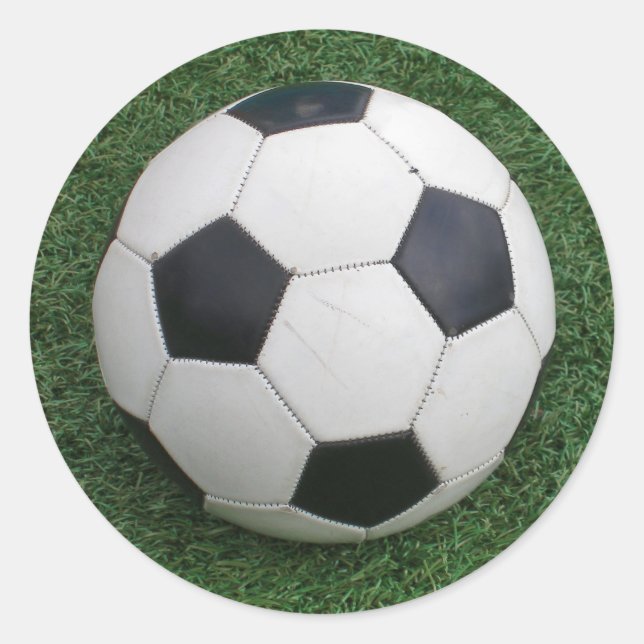 Adesivo Redondo Vinheta de bola de futebol (Frente)