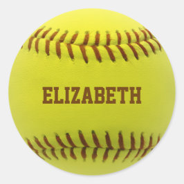 Adesivo Redondo Vinheta de Bola Personalizada Softball