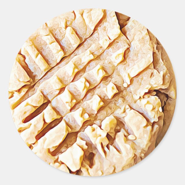 Adesivo Redondo Vinheta de bolachas de amendoim (Frente)