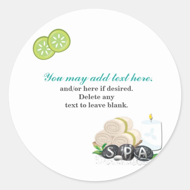 Adesivo Redondo Vinheta de bondade de festa de aniversário SPA (Frente)