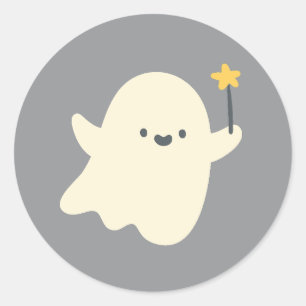 Adesivo Redondo Vinheta de Boo Spooky