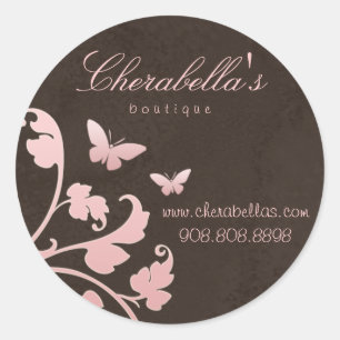 Adesivo Redondo Vinheta de borboleta spa de salão, sob a forma de 