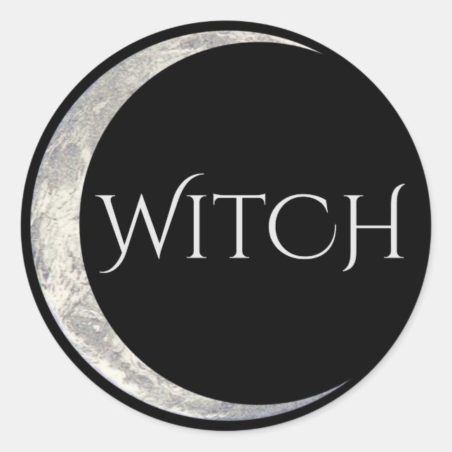 Adesivo Redondo Vinheta de bruxa (Frente)
