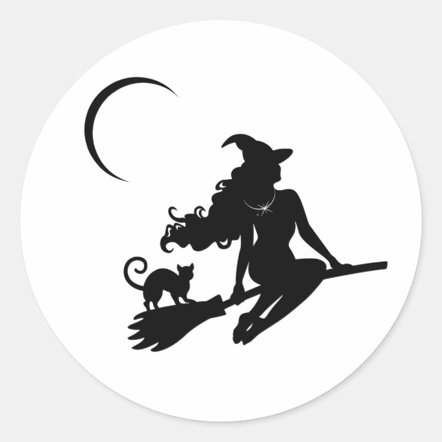 Adesivo Redondo Vinheta de Bruxas Clássicas (Frente)