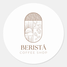 Adesivo Redondo Vinheta de café