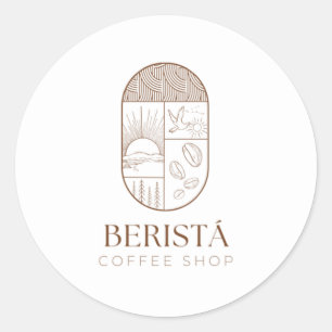 Adesivo Redondo Vinheta de café