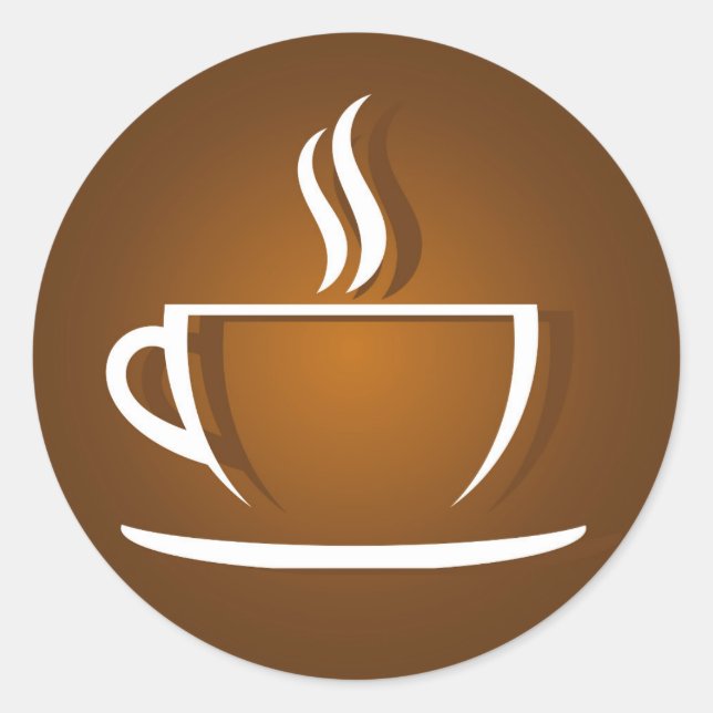 Adesivo Redondo Vinheta de café (Frente)