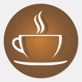 Adesivo Redondo Vinheta de café