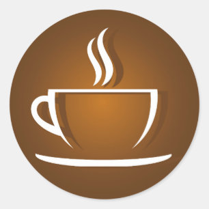 Adesivo Redondo Vinheta de café