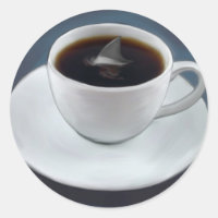 Vinheta de café com espuma de tubarão