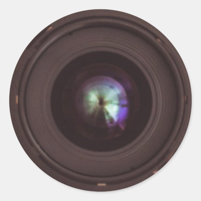 Adesivo Redondo Vinheta de câmara oculta (Frente)