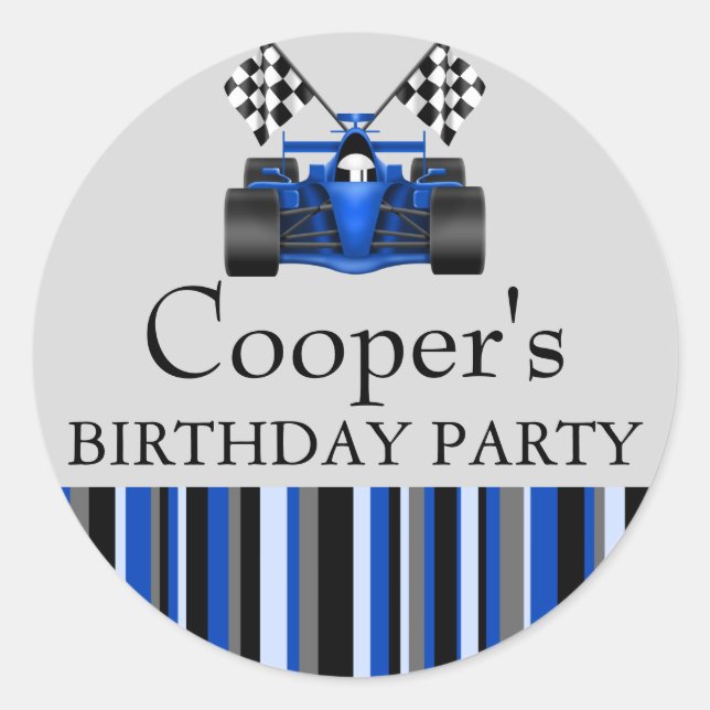 Adesivo Redondo Vinheta de Carro Azul (Frente)