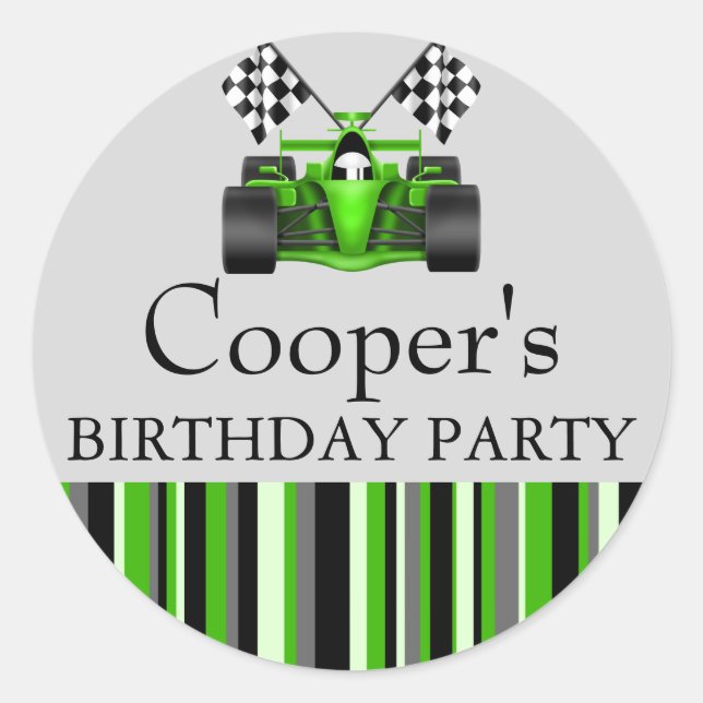 Adesivo Redondo Vinheta de Carro Race Verde (Frente)