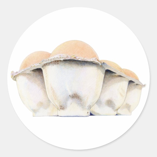 Adesivo Redondo Vinheta de cartão de ovo (Frente)