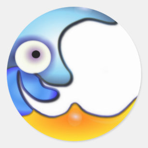 Adesivo Redondo Vinheta de Cartoon Louca