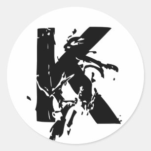 Adesivo Redondo Vinheta de Casal Monograma K