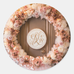 Adesivo Redondo vinheta de casamento