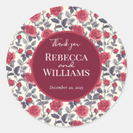 Adesivo Redondo Vinheta de Casamento Bonito