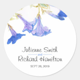 Adesivo Redondo Vinheta de Casamento Botânico Moderno Floral Rusti