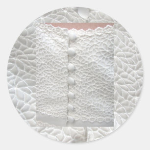 Adesivo Redondo Vinheta de Casamento Branco - Personalizável