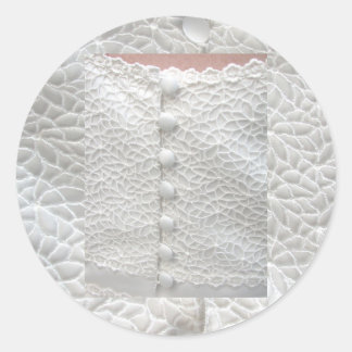 Adesivo Redondo Vinheta de Casamento Branco - Personalizável