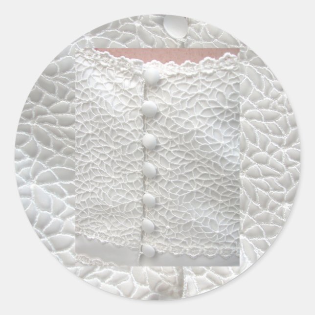 Adesivo Redondo Vinheta de Casamento Branco - Personalizável (Frente)