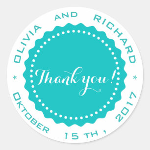 Adesivo Redondo Vinheta de casamento com carimbo