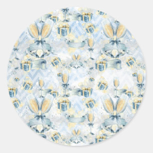 Adesivo Redondo Vinheta de Casamento com Champaigne e Presentes