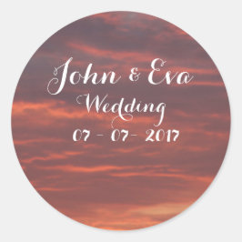 Adesivo Redondo Vinheta de Casamento de Foto Sunrise