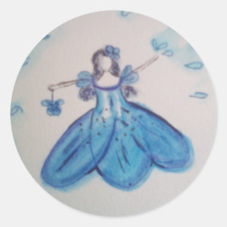 Adesivo Redondo Vinheta de Casamento de Meninas de Flor