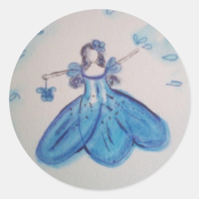 Adesivo Redondo Vinheta de Casamento de Meninas de Flor (Frente)