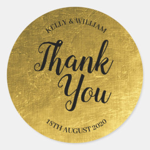 Adesivo Redondo Vinheta de casamento de ouro redondo