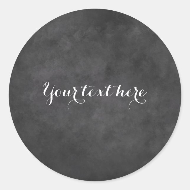 Adesivo Redondo Vinheta de casamento do quadro negro redondo perso (Frente)