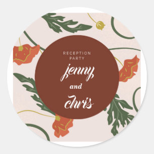 Adesivo Redondo Vinheta de Casamento Eucalyptus Personalizada -