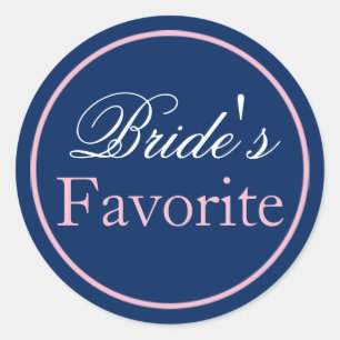 Adesivo Redondo Vinheta de Casamento "Favorito da Noiva" Rosa/Mari