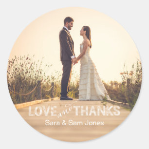 Adesivo Redondo Vinheta de Casamento Fotográfico, Sobreposição 