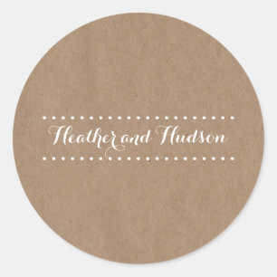 Adesivo Redondo Vinheta de Casamento Inspirada em Cartolina