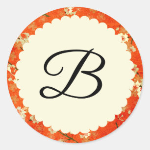 Adesivo Redondo Vinheta de Casamento Japonês