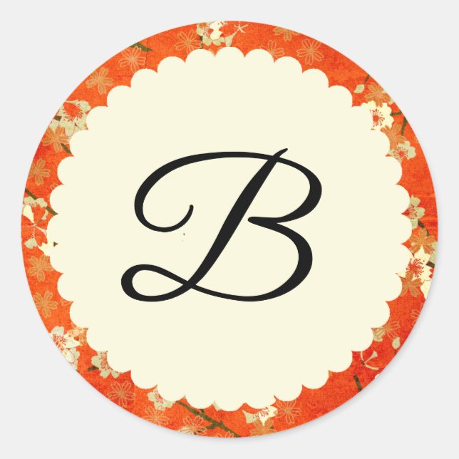 Adesivo Redondo Vinheta de Casamento Japonês (Frente)