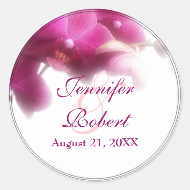 Adesivo Redondo Vinheta de casamento noiva e noiva (Frente)