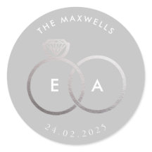 Vinheta de Casamento Personalizado dos Anéis de Pr