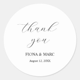 Adesivo Redondo Vinheta de casamento simples e elegante