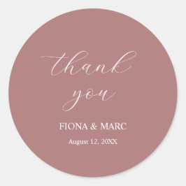 Adesivo Redondo Vinheta de casamento simples e elegante