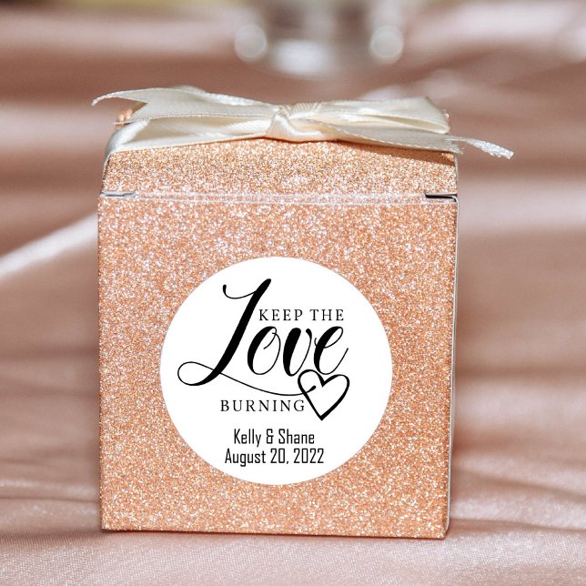 Adesivo Redondo Vinheta de casamentos, velas de vela, (Criador carregado)