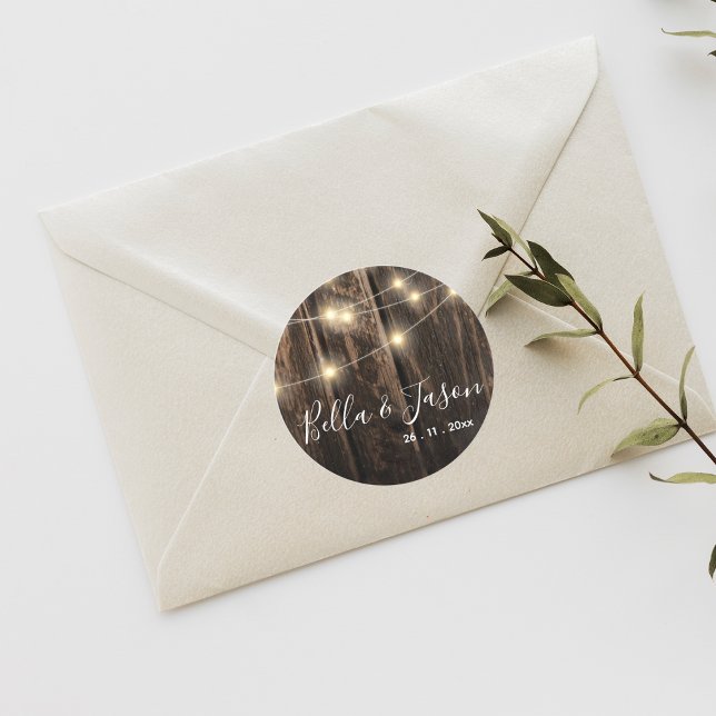 Adesivo Redondo Vinheta de Casas de Madeira Rustic (Criador carregado)