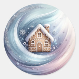 Adesivo Redondo Vinheta de casinha