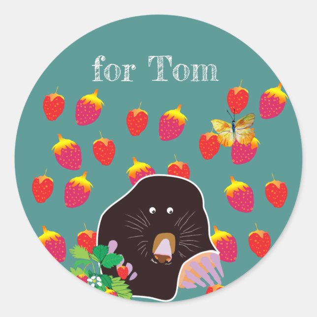 Adesivo Redondo Vinheta de Celebração de Crianças de Mole Personal (Frente)